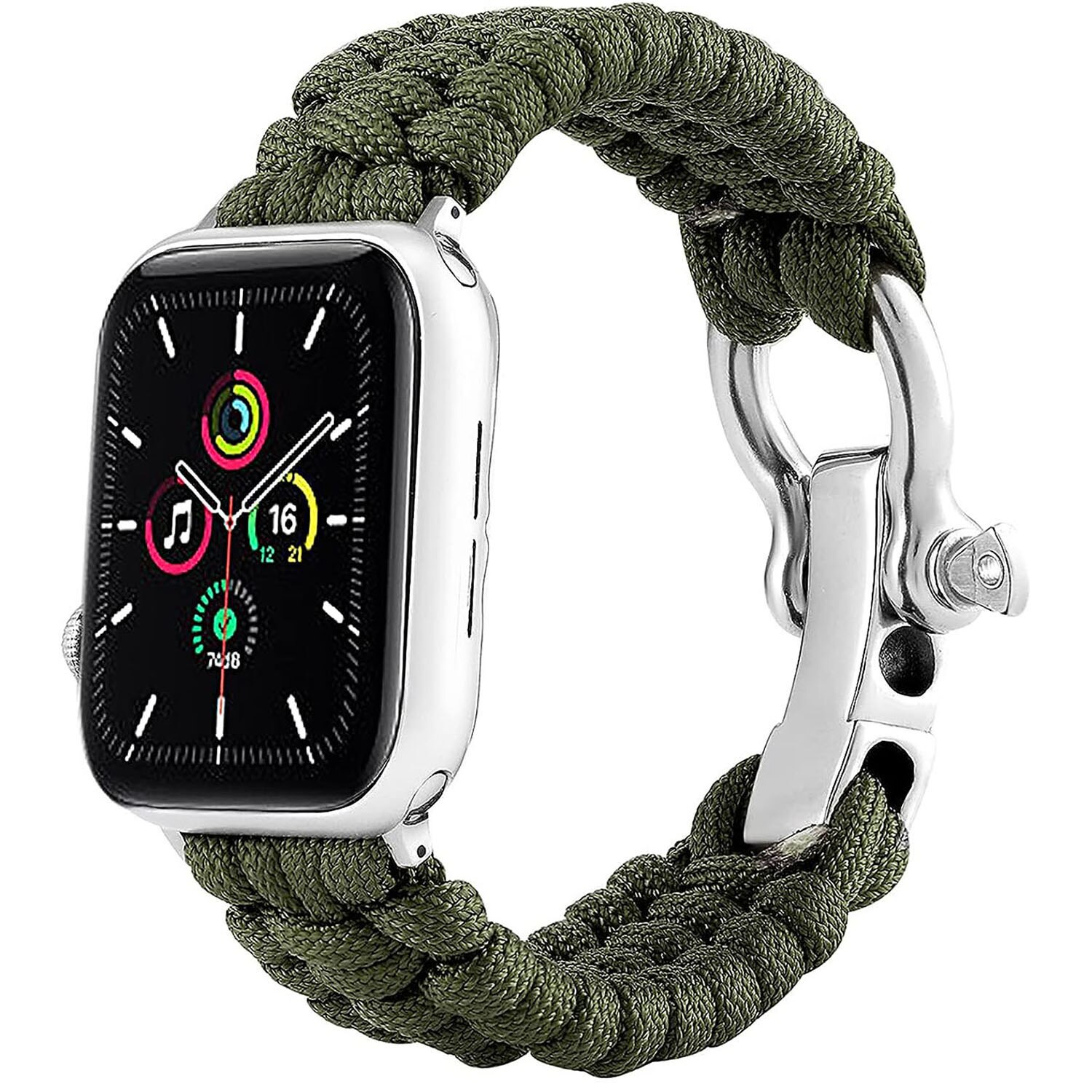 Ngoài Trời dây thừng bện dây đeo cho đồng hồ Ban Nhạc Siêu 49Mm 8 7 45Mm 41Mm Nylon Vòng Đeo Tay iWatch sê-ri SE 6 5 4 3 44Mm 42Mm 40Mm