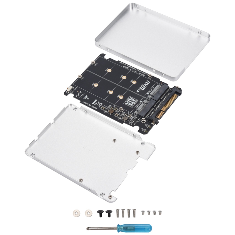 【Latest model】M.2 SSD to U.2 Adapter 2in1 M.2 NVMe and -Bus NGFF SSD to PCI-E U.2 SFF-8639 Adapter PCIe M2 Converter
