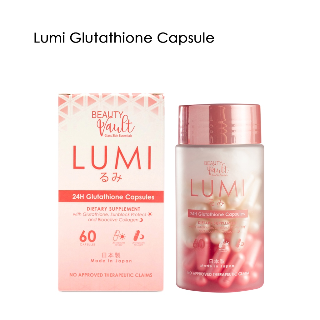lumi glutathione price philippines 2 X Beauty Vault 24H 60 Caps Day and Night DHL Express Shipping Clock Radiance LUMI Glutathione Collagen Capsule Beauty