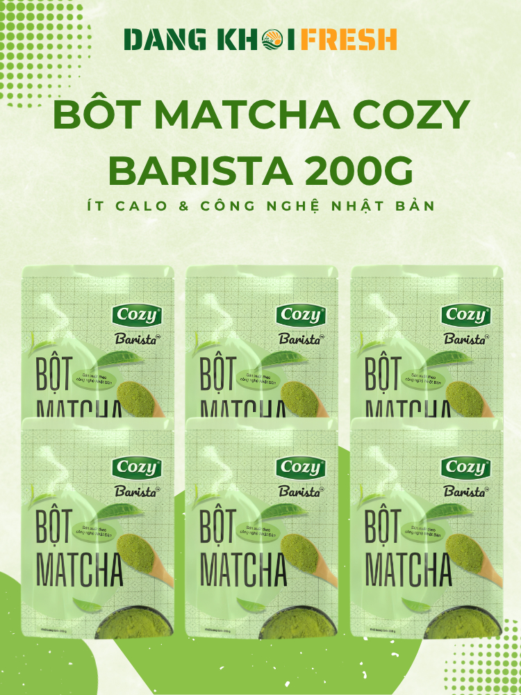 Combo 10 Túi Bột Matcha Cozy Barista 200g Bột Trà Xanh Cozy Pha Chế Matcha Latte Coldwisk Chính Hãng