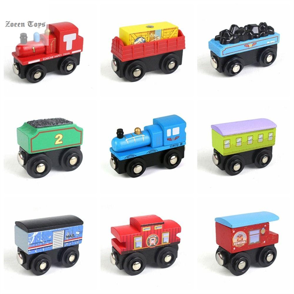 ZOEEN Wooden ic Train Toys Locomotive Railway Vehicles Railway Tracks