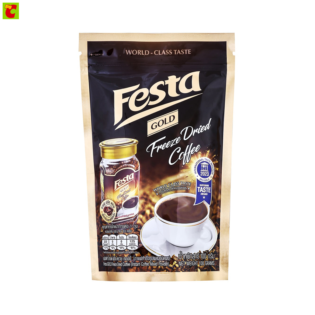 Festa Gold Instant Coffee Freeze Dried Coffee Extract 100 G. ราคา 155 บาท*ส่งฟรี