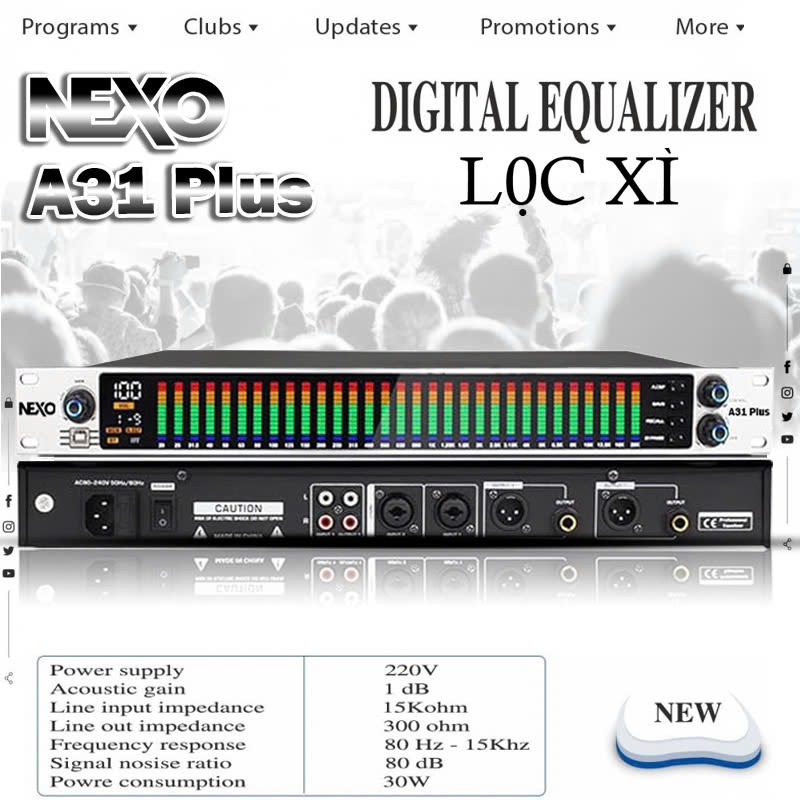 Lọc Xì Số Equalizer NEXO EQ-A31 PLUS , Căn Chỉnh Chi tiết Xử lý Âm Thanh Tốt, Dùng cho karaoke gia đình, phòng hát