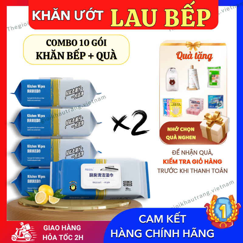 [Combo of 10 Packs at Wholesale Price] Super Economical Multi-Purpose Kitchen Wet Wipes, Clean the Kitchen Super Well, Use Once