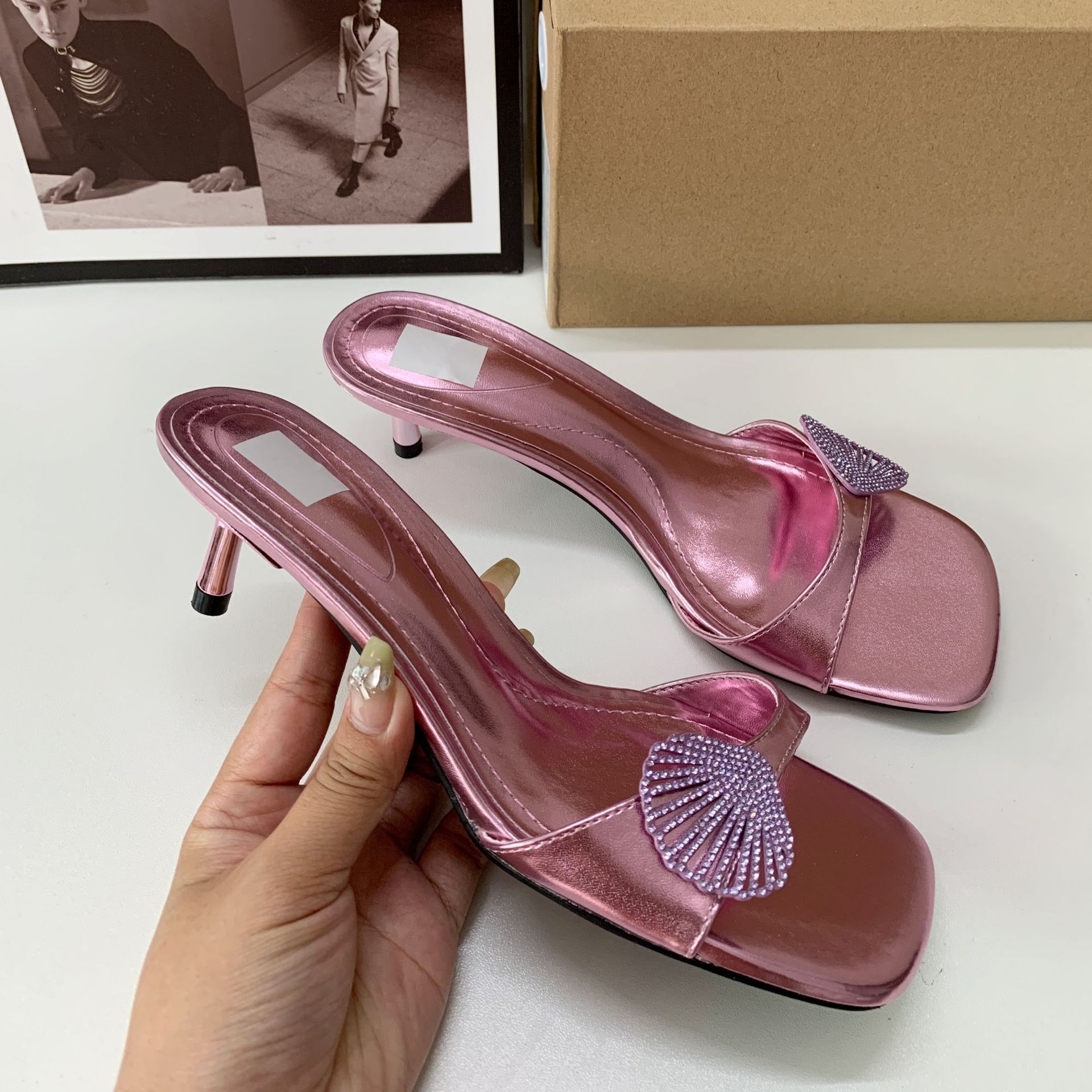 Purple sandals low on sale heel