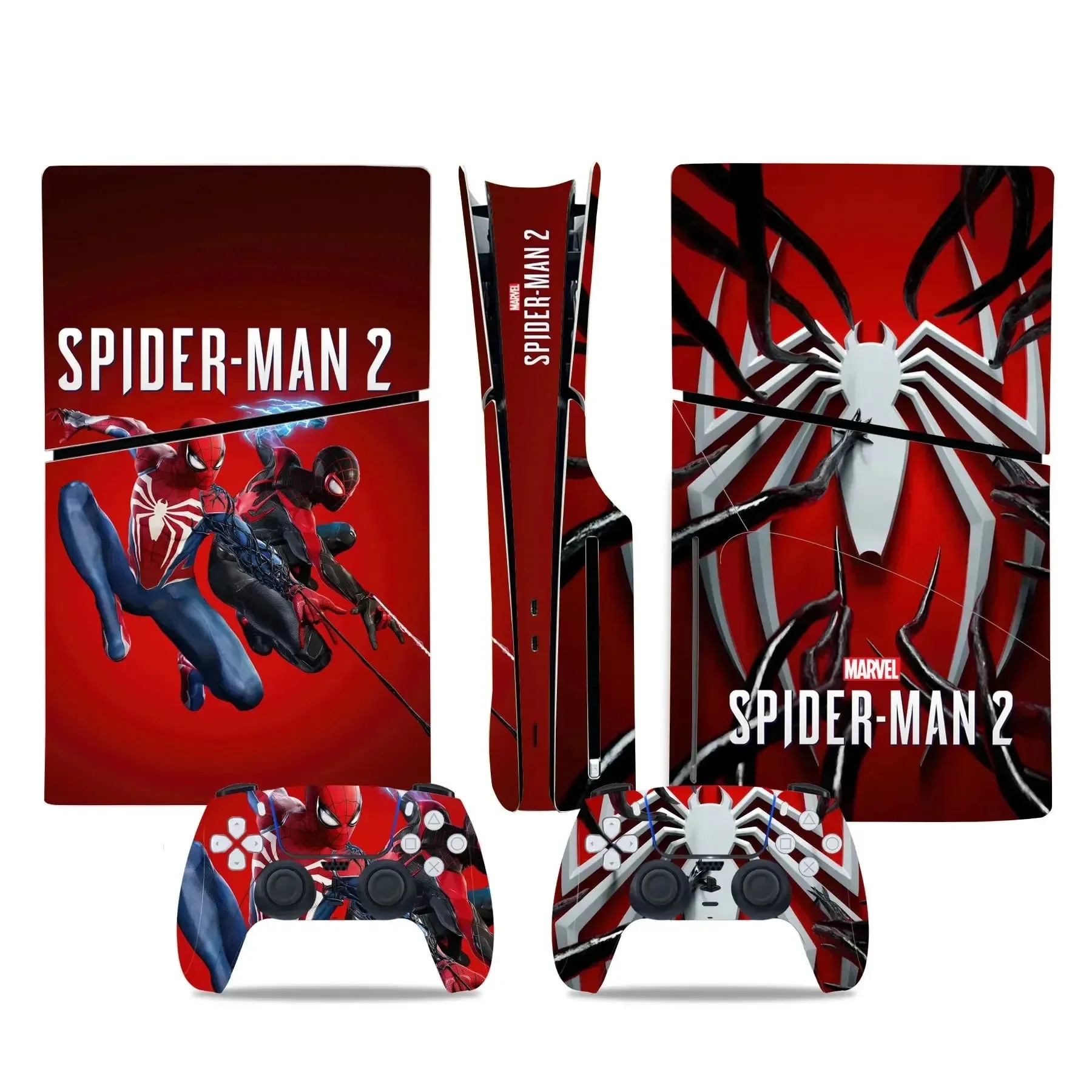 【HOT SALE】 Spiderman 2 Ps5 Film Skin Sticker For Ps5 Disk Version Skin Sticker Console And 2 Controllers Ps5 Disk Version Sticker