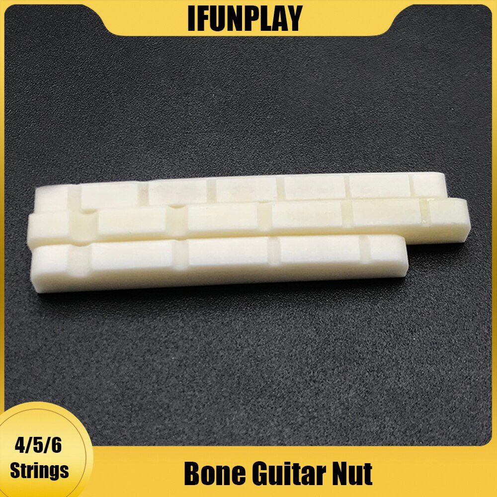 2Pcs Bone Bass ST Electric Guitar Bridge Nut Bone Bridge Nut For 4/5/6 Sts Electric Guitar Bass Guitarra Essories