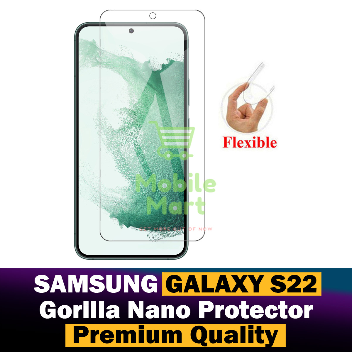 Samsung Galaxy S22 Unbreakable Gorilla Flexible Nano Glass Premium High Quality Screen Protector For Samsung Galaxy S22 price in Pakistan