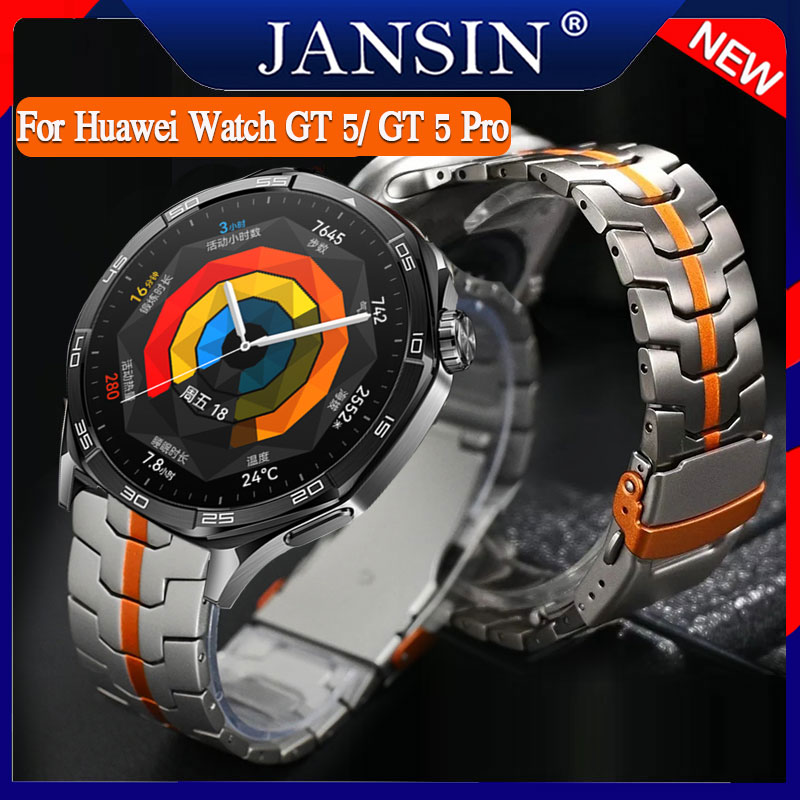 สายนาฬิกาข้อมือไทเทเนียมโลหะ สําหรับ Huawei Watch GT 5 Pro 46mm 42mm สายนาฬิกาข้อมือสเตนเลส ไทเทเนียม สําหรับ Huawei Watch GT 5 46mm 41mm ราคา 696 บาท*ส่งฟรี
