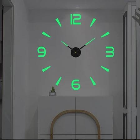 PROMO TERBATAS QPT MALL JAM DINDING 3D STIKER DLY LUMINOUS WALL CLOCK JAM DINDING DIGITAL BERCAHAYA - 40CM | COD