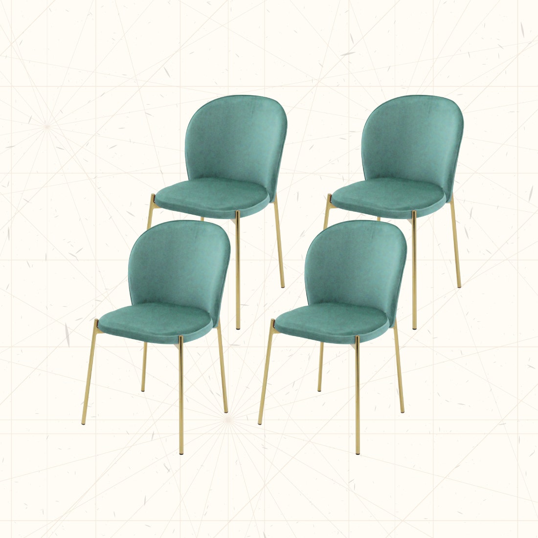 SB Design Square MAISON CO. เซ็ตเก้าอี้ 4 ตัว รุ่น Tran สีมิ้น - ยี่ห้อ SB Furniture ราคา 9,900 บาท*ส่งฟรี
