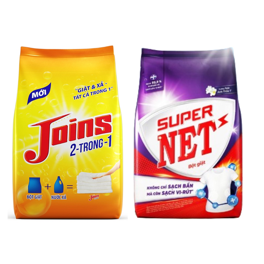 Bột Giặt Joins 2,7kg - Super Net 3kg Giặt & Xả 2 Trong 1, siêu sạch