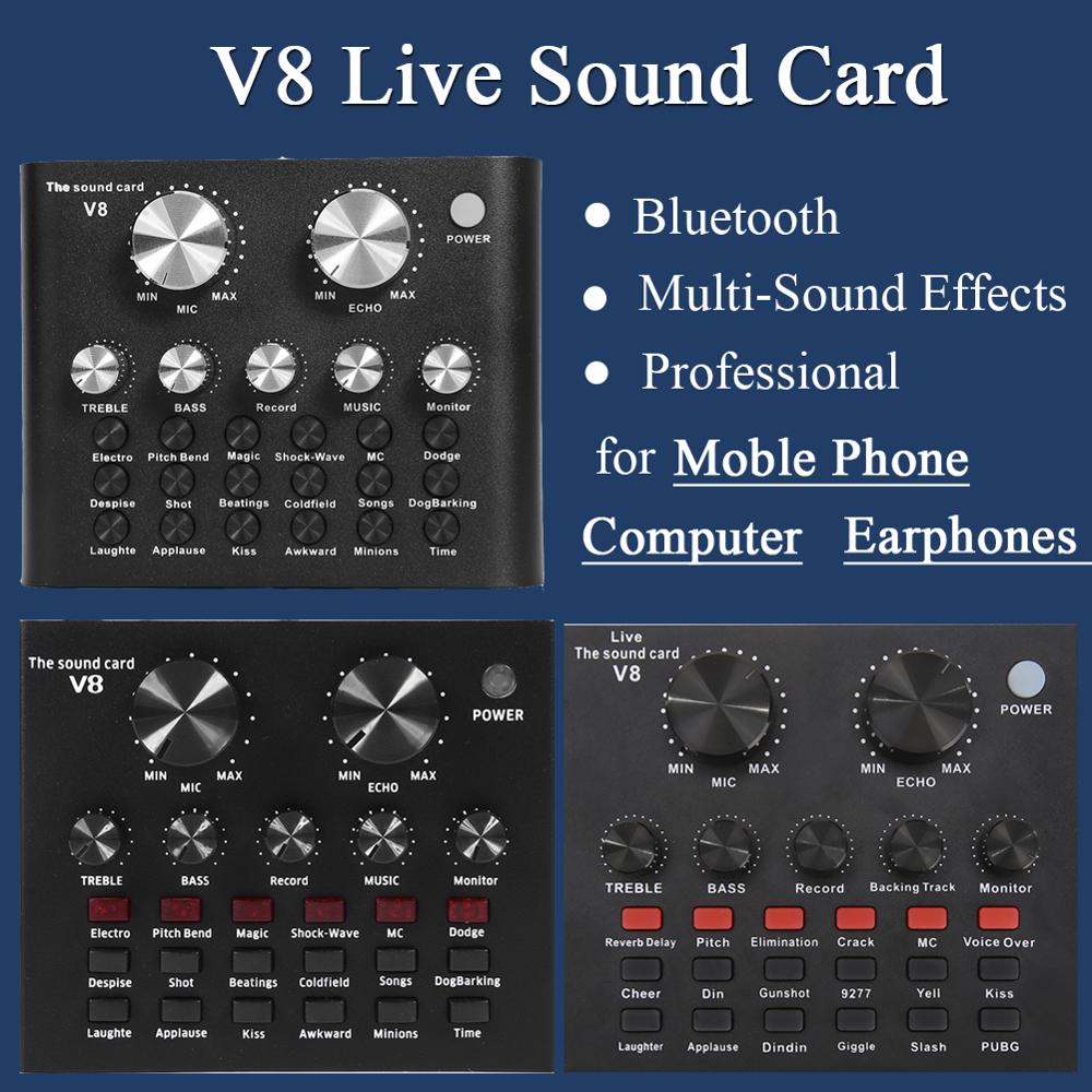 【Free Returns】 Live Sound V8 Audio External Usb Headset Microphone Live Broadcast Sound For Mobile Phone Computer Pc