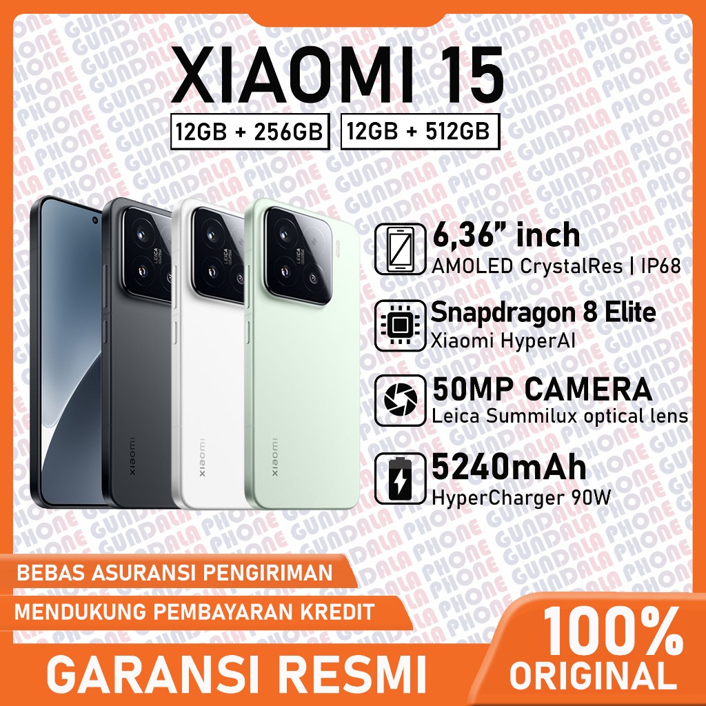Xiaomi 15 12/256GB 12/512GB - Snapdragon 8 Elite - Leica Summilux Optical Lens - Garansi resmi Harga  12,718,000 Ringgit*Penghantaran Percuma