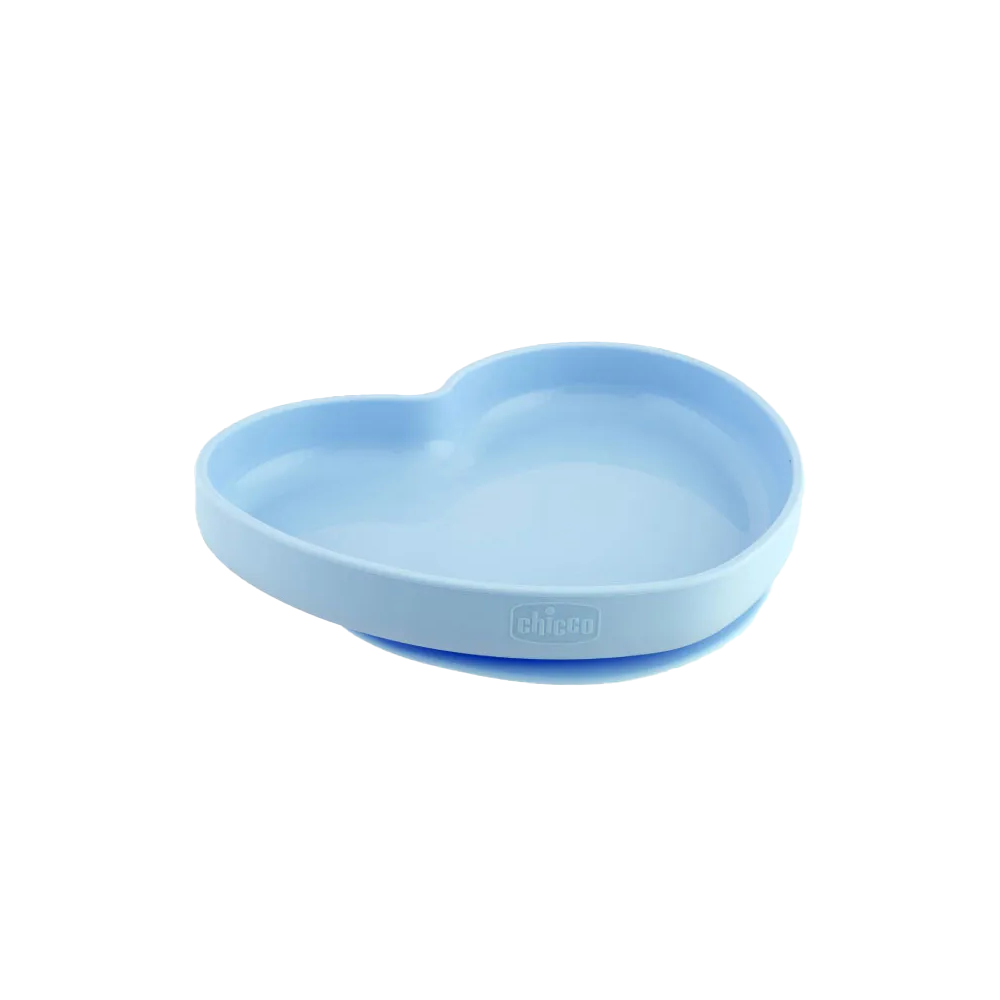 Chicco Easy Plate Silicone Heart Shaped Plate - 9m+ Teal