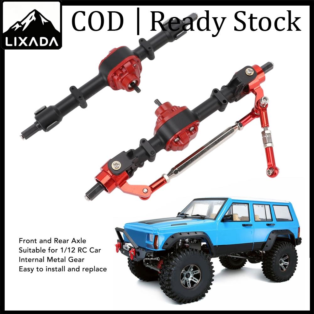 รถบังคับวิทยุ โดรนของเล่นบังคับระยะไกล LIXADA HUIOP Metal Gear Axle Set Metal Material Classical Design for D90 D91 D96 D99S MN99 FJ45 with Sturdy Axles 1/12 RC Car (Silver)