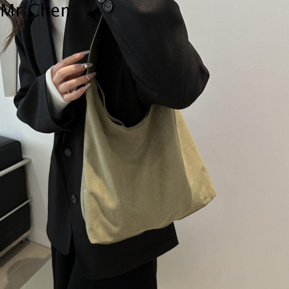 MR CHEN Cổ điển Túi Da Lộn Thẩm mỹ Sức chứa lớn Túi đeo nách Hợp thời trang Đơn giản Túi đeo vai đơn Đi lại
