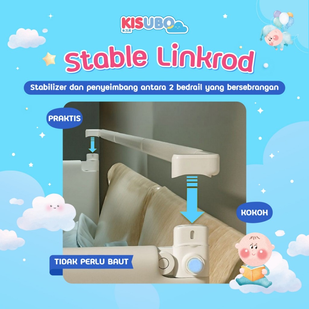 [Harga Per Sisi] New! KISUBO Baby Bed Rail Safe Bed Rails Sekat Kasur Pembatas Aman Pagar Kasur