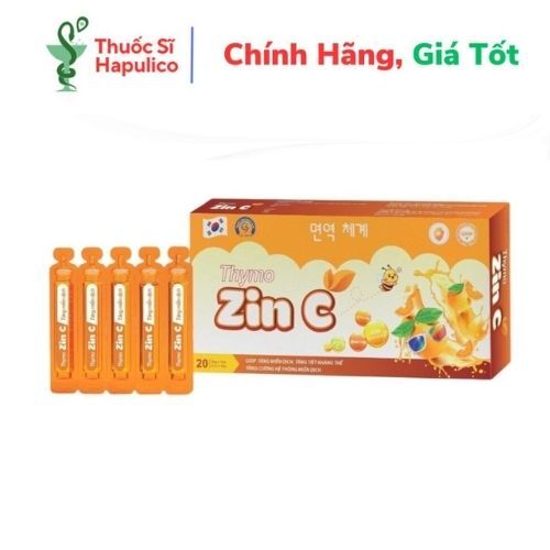 Siro kẽm ống cho trẻ từ 2 tuổi Thymo Zinc Kẽm Gluconat + Vitamin C + Thymomodulin - Tăng cường sức đ