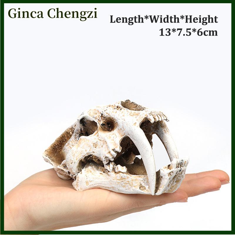 Ginca Mô phỏng nhựa động vật hộp sọ trang trí tự làm bể cá bể cá phụ kiện trang trí sáng tạo hộp sọ cảnh quan bể cá trang trí - 2
