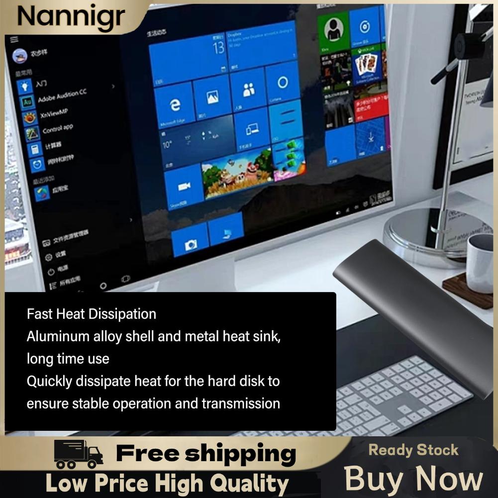 Nannigr Vỏ Ổ Cứng SSD Cắm Và Chạy Tốc Độ Truyền 10Gbps Vỏ Hợp Kim Nhôm Vỏ Ổ Cứng USB C Cho Linux Cho OS X