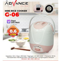 Mini Rice Cooker Travel Advance G06 / G-06 Kapasitas 0.6 Liter Anti Lengket