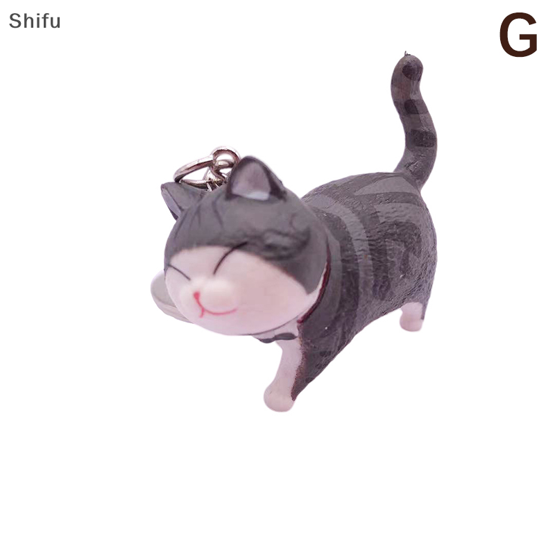 [ShiFu] 9 màu phim hoạt hình đáng yêu mèo Keyring xe mặt dây chuyền túi trang trí phụ nữ Keychain vài món quà phụ kiện