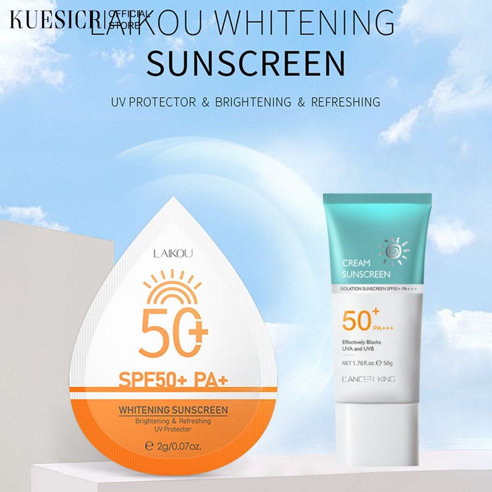 【การจัดส่ง 2-3 วัน】KUESICR LAIKOU SPF50+ PA+ Sachet Sunscreen Refreshing UV Protection Travel Sun Lotion ครีมกันแดดซอง ผิวขาว สดชื่น ป้องกันรังสียูวี พกพาได้ ราคา 28 บาท*ส่งฟรี