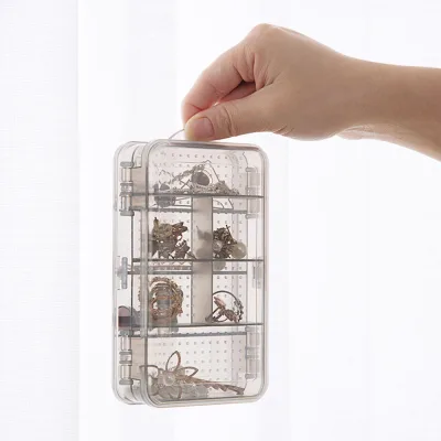 JPTD Makeup Empty Nail Art Holder Pills Container Plastic Case Decorations Jewelry Organizer Storage Box Double Layers 10 Grids Transparent