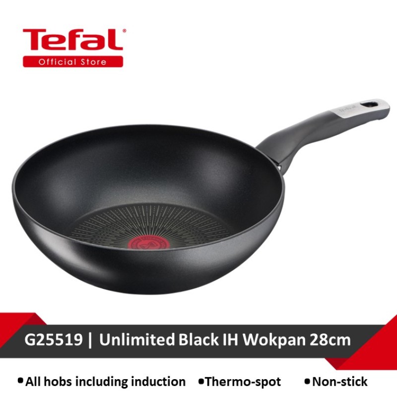 Tefal Unlimited Black IH Wokpan 28cm G25519 Singapore