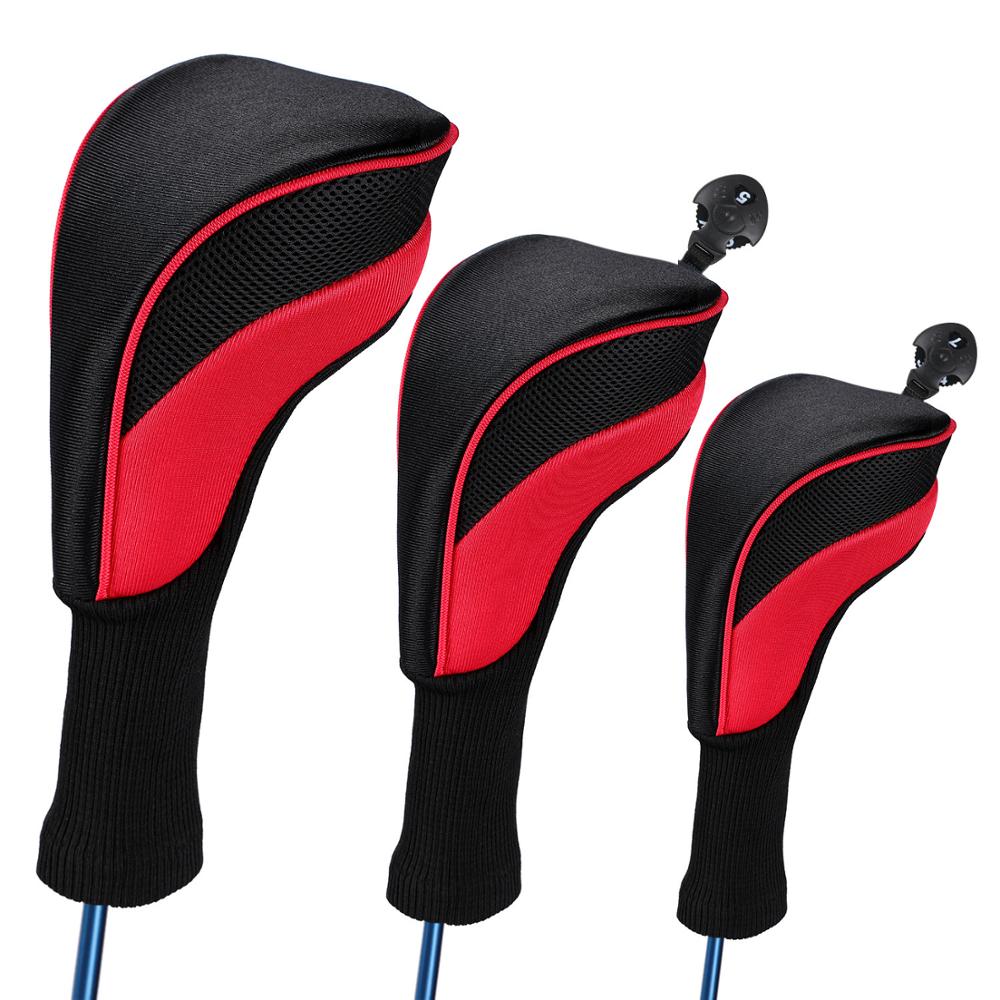 Pack 1 Set Golf Wood Cover Golf Headcovers For Driver Fairway Hybrid 1 3