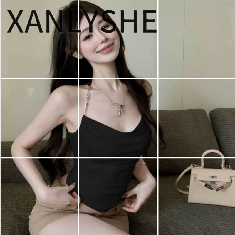 XIYUYI Chain camisole vest outerwear women's backless slim short top lightning chain vest ราคา 164 บาท*ส่งฟรี