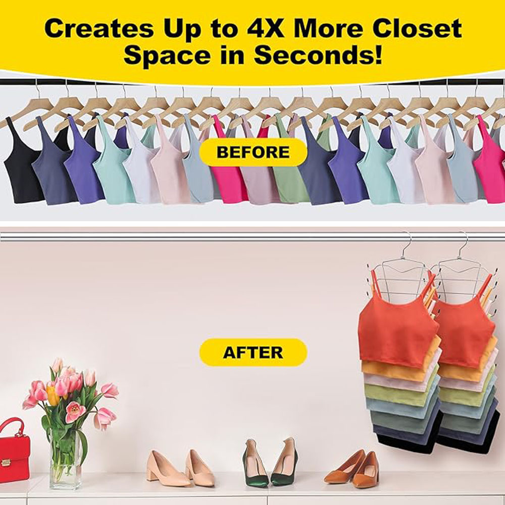 [TXLP] 1/2/3 Pack Foldable Multi-layer Underwear Hanger Camisole Bras Tank Tops Hanger Multifunctional Storage Space Saving Organizers ✬✫✩ ราคา  361 บาท*ส่งฟรี