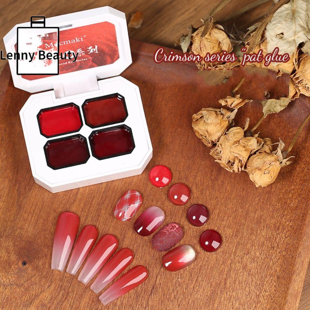 LENNY 4 màu Sơn móng tay gel ombre 4 trong 1 Pat Móng tay kiểu Pháp Độ bão hòa cao Gel vẽ tranh gradient Dụng cụ làm móng Sơn bóng Tự làm móng tay Pháp Phụ nữ