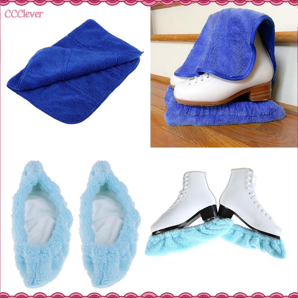 Ccclever 1 Cặp Băng Hockey hình Lưỡi trượt Bìa soakers bảo vệ và khăn Bộ chăm sóc