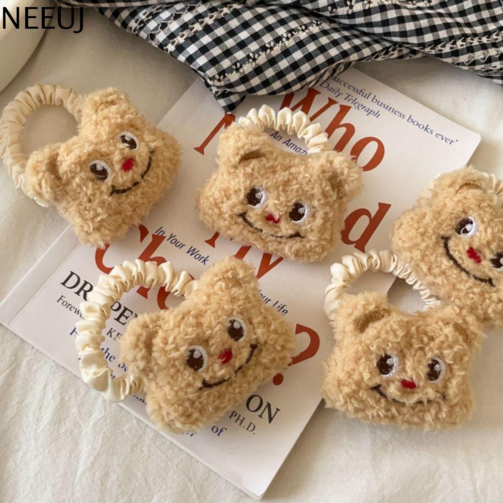 NEEUJ Kẹp tóc Kẹp tóc gấu bơ vải nhung lông Động vật Dễ thương Kẹp tóc trẻ em Sáng Tạo Kẹp tóc bên Dây Buộc Tóc butterbear Trẻ em