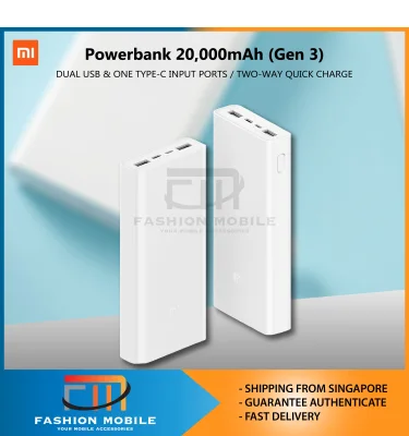 Xiaomi Mi 20000mAh Gen 3 Power Bank Xiaomi Powerbank USB-C Two Way Quick Charge PLM18ZM Powerbank