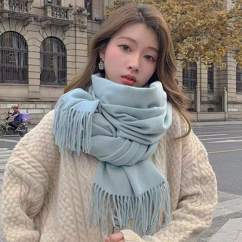 Khăn quàng cổ Nam Nữ Sky, Cao Cấp, chất Len Cashmere dày mịn Ấm Áp, nhiều Màu Hot Trend, kích thước 200x70cm KH10