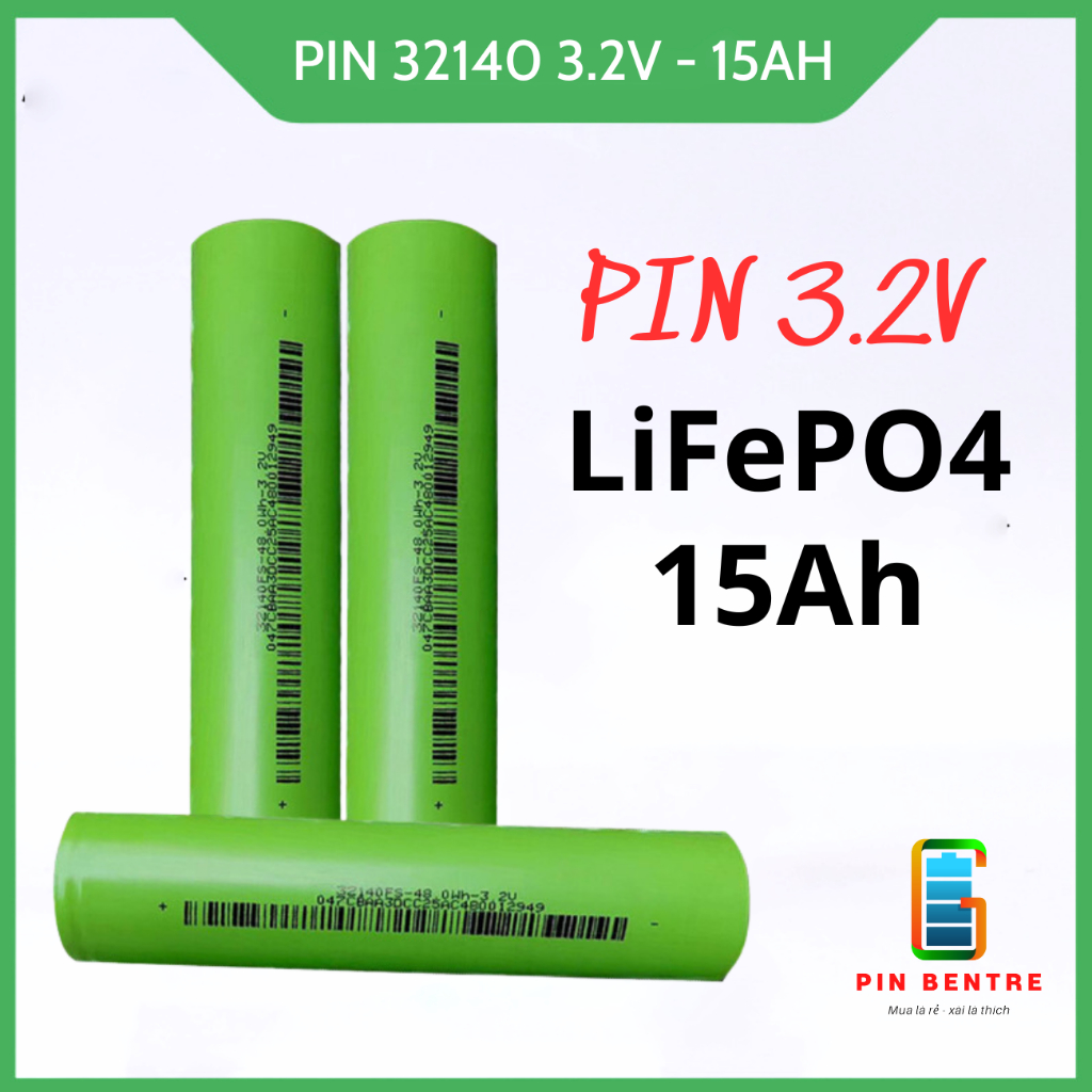 Cell pin sắt 32140 3.2v lifepo4 dung lượng 15ah xả 5c
