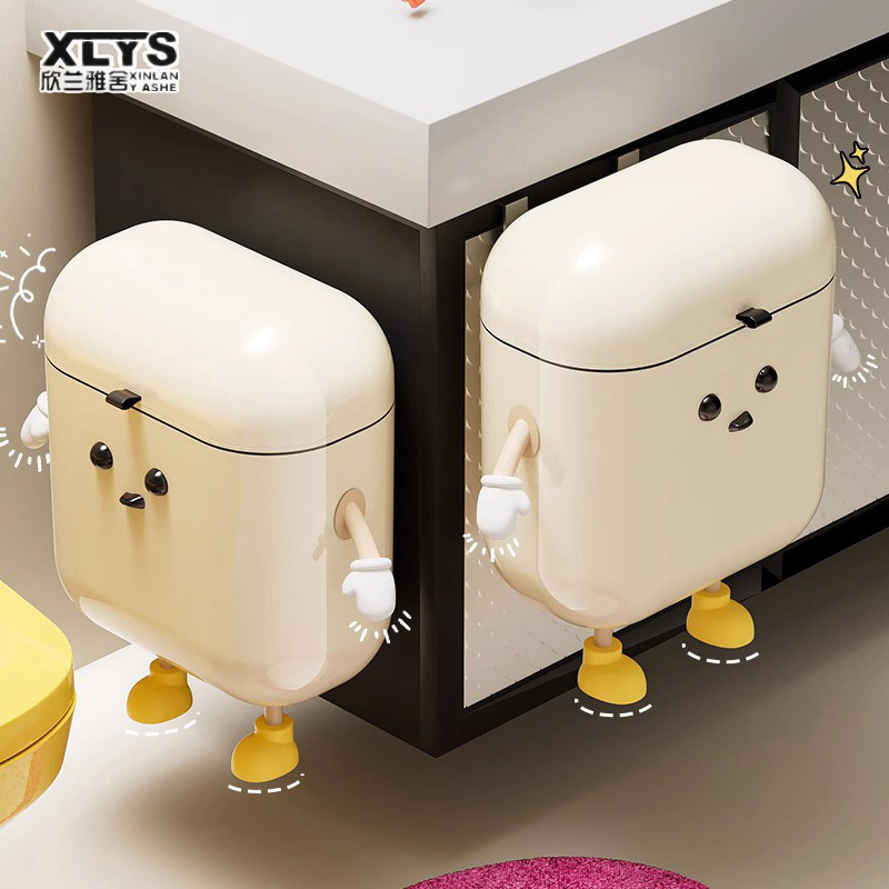 Trash can with lid Wall-hung trash can Large-capacity garbage can Household toilet paper basket Special trash can for toilet Kitchen trash can with lid ราคา 330 บาท*ส่งฟรี
