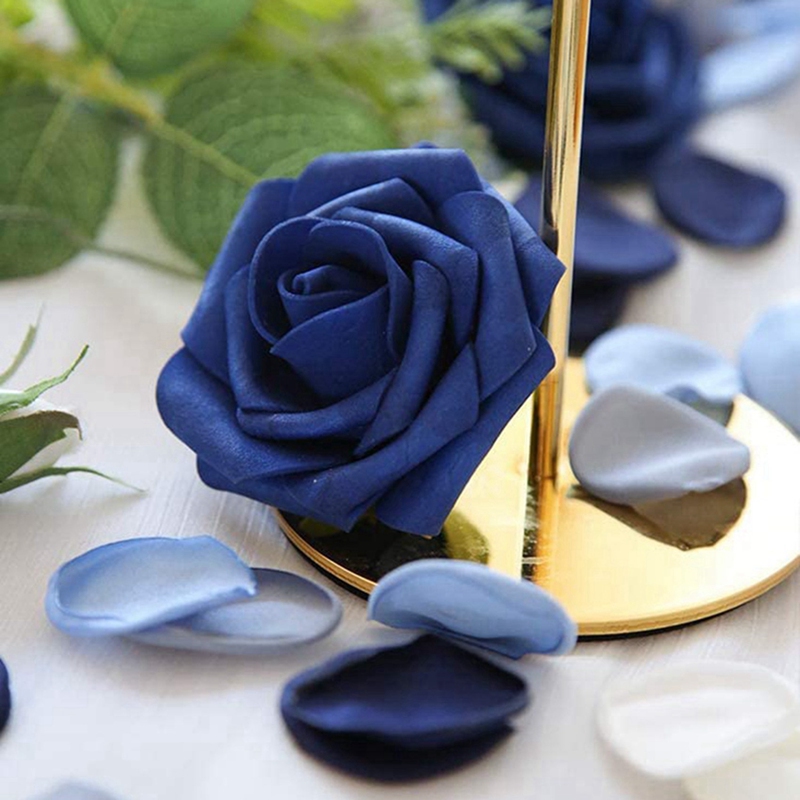 2000Pcs Silk Rose Petals Dusty Blue Navy Flower Petals for Wedding Flower Girl Basket Aisle Scatter Dinner Table