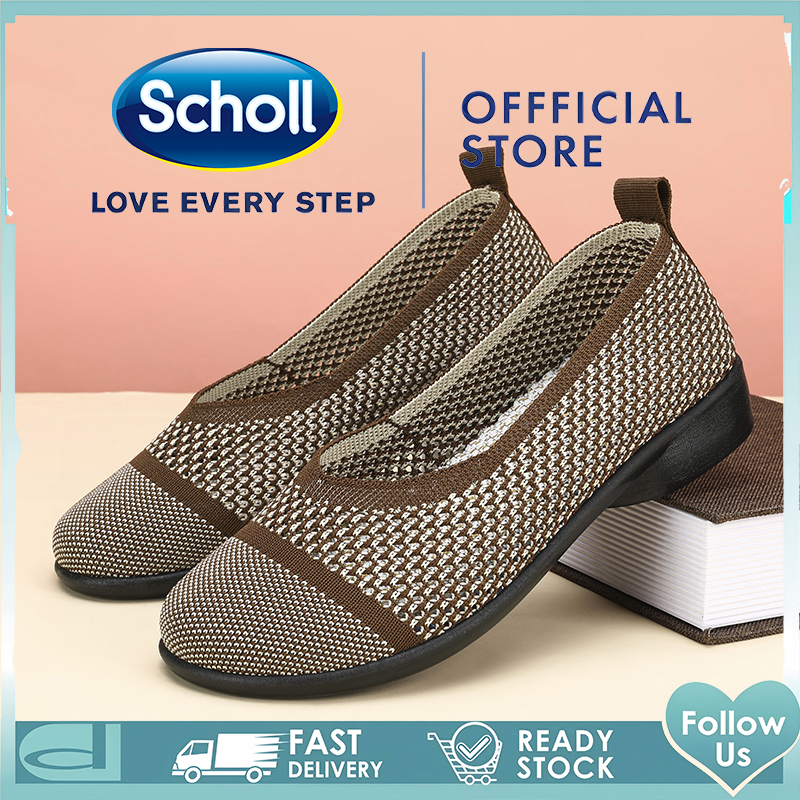 Scholl lưới giày lười cho phụ nữ ngoài trời thoáng khí giày búp bê phụ nữ thanh lịch thời trang slip-on hàn quốc giày búp bê phong cách mới dép xăng đan mùa hè giản dị cho phụ nữ giày đi rong cho phụ nữ