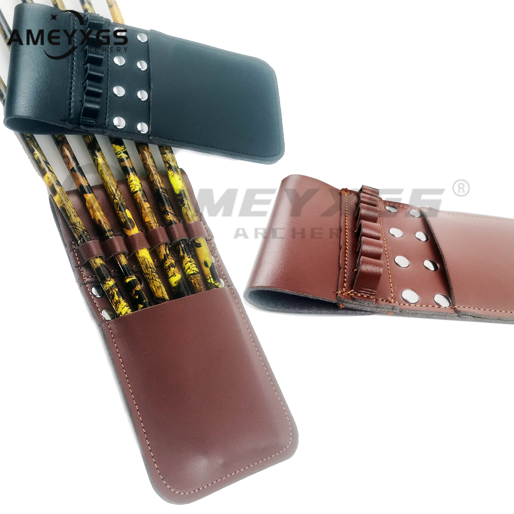 Ameyxgs 6 holes arrow holder quiver bag microfiber pu