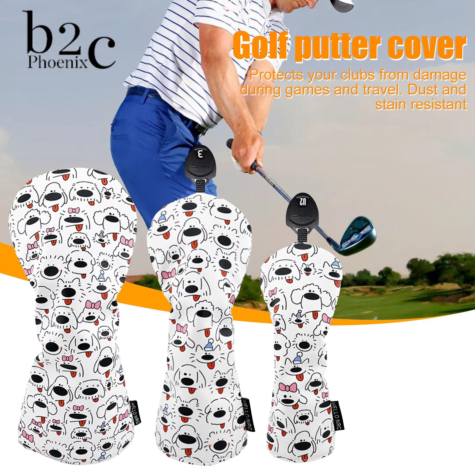 Phoenix B2C Cartoon Print Golf Club Cover High Quality Golf Club Sleeve Adorable Cartoon Puppy Golf Club Covers for Drivers Fairway Woods Hybrids and Putters Protect Your Clubs in Style ราคา 223 บาท*ส่งฟรี