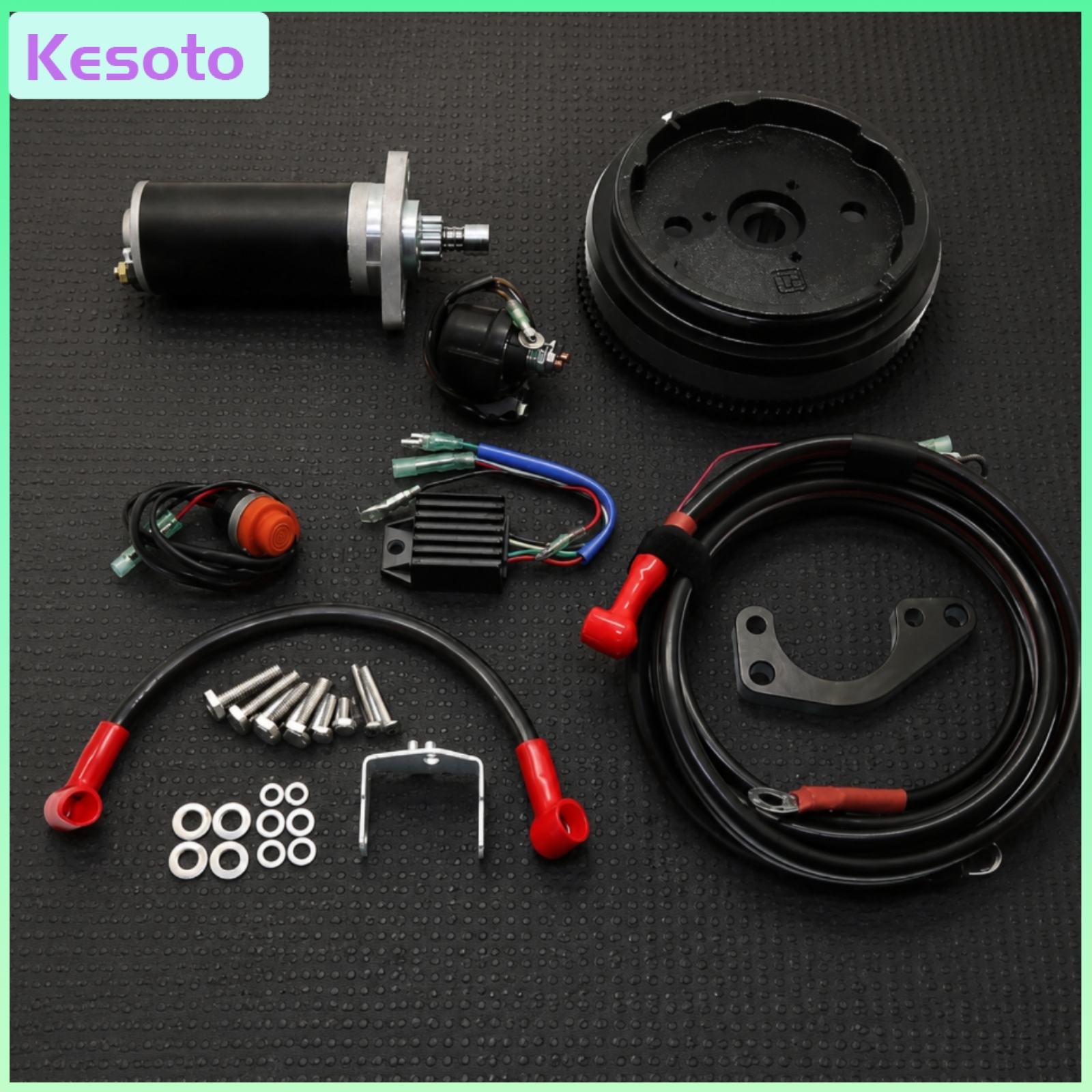 อุปกรณ์และชิ้นส่วนยานยนต์ Kesoto ชุดประกอบนอกเรือ 15-18hp ชุดสตาร์ทไฟฟ้าความปลอดภัยสูงชุดแปลงสตาร์ทไฟฟ้าแบบสองจังหวะความปลอดภัยสูงสำหรับเจ้าของเรือ