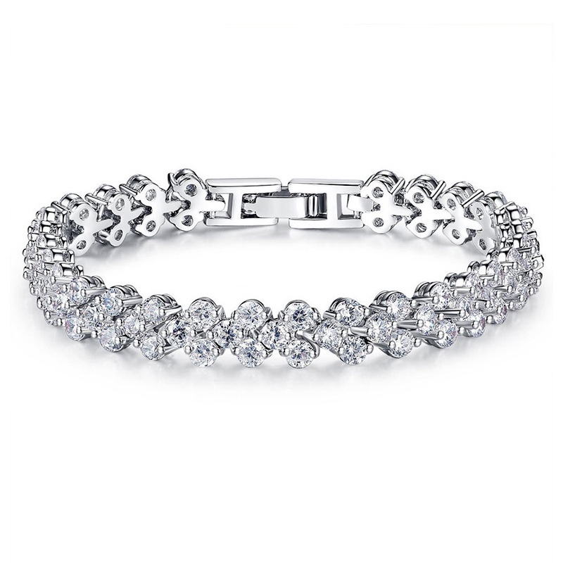 Swarovski Roman Vòng đeo tay vòng tay trái tim thời trang vòng đeo tay pha lê Vòng đeo tay gelang Phụ Nữ Tình Yêu