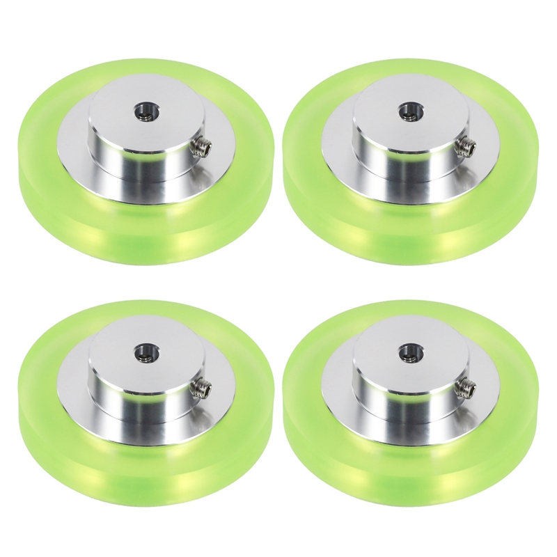 (GATM) 4X, 200mm Aluminum Polyurethane Industrial Encoder Wheel Measuring Wheel for Measuring Rotary