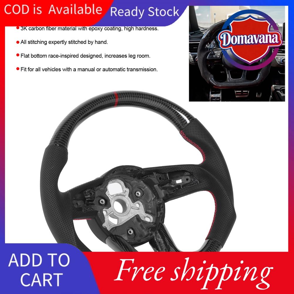 Domavana BRRNOO Vô Lăng Sợi Carbon Hộp Đựng Mũi Tên Vô Lăng Khâu Màu Đỏ Sợi Carbon + Bánh Xe Da Đục Lỗ Cho B9 S4 S5 RS3 RS4 RS5 2017+ Giá 9,073,000 Đồng*Miễn phí vận chuyển