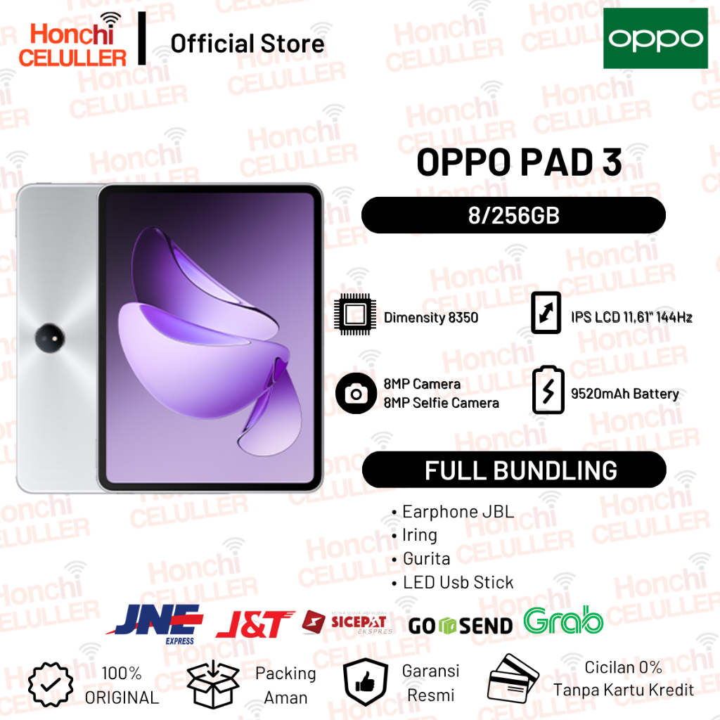 OPPO Pad 3 8/256GB Anti-Reflective Matte Display Edition Garansi Resmi OPPO Indonesia Harga 8,999,000 rupiah*Gratis Ongkir