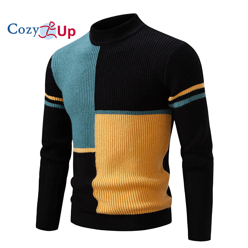 Cozy Up Men s New Autumn and Winter Casual Warm Neck Sweater Knit Pullover